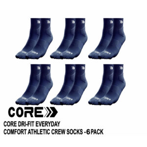 CORE Dri-FIT Everyday Comfort Athletic Crew Socks - 6 Pack