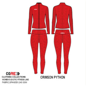 CORE Women's Exotic Crimson Python Fitness Set