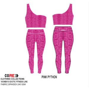 CORE Women's Exotic Pink Python Fitness Set